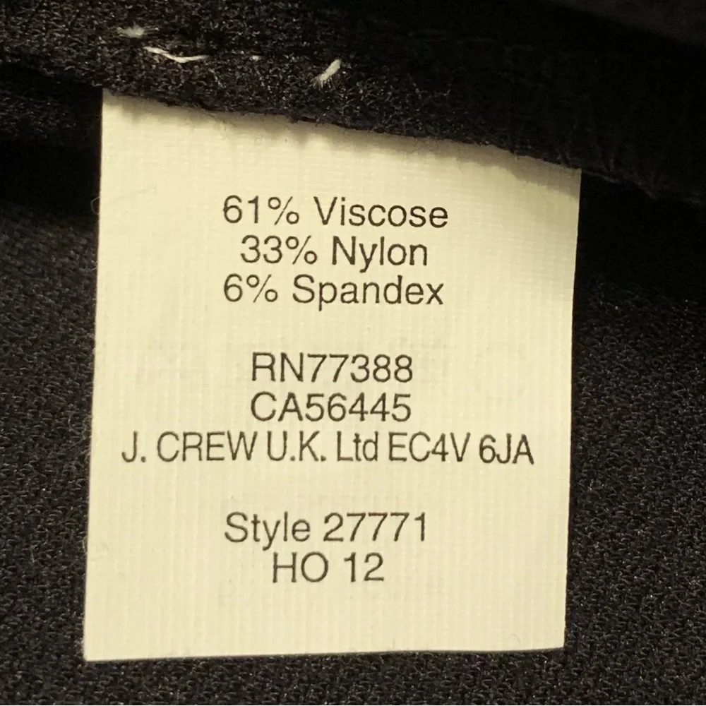 J.CREW women’s black three-quarter sleeve velvet polkadot blouse size XS LNWOT